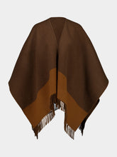 Gucci Dark Brown and Light Brown Wool Cashmere Cape