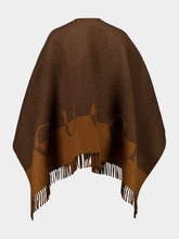Gucci Dark Brown and Light Brown Wool Cashmere Cape