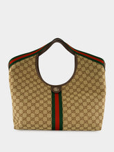 Gucci Beige and Brown Giglio Large GG Canvas Tote Bag