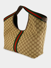 Gucci Beige and Brown Giglio Large GG Canvas Tote Bag