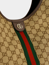 Gucci Beige and Brown Giglio Large GG Canvas Tote Bag