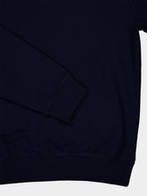 Gucci Navy Blue Cotton Crewneck Sweatshirt with Embroidery