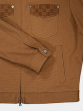 Gucci Camel Cotton Jacket with GG Monogram Details