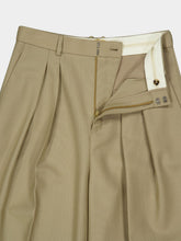 Saint Laurent Beige Wide-Leg Wool and Silk Pants