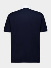 Gucci Blue Stretch Cotton Piquet Polo Shirt with Web Detail