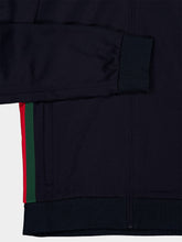 Gucci Dark Blue Technical Jersey Zip Jacket with Web Inserts