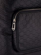 Gucci Black GG Embossed Leather Backpack