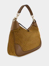 Gucci Brown GG Suede B Medium Shoulder Bag