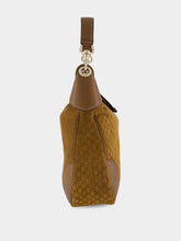 Gucci Brown GG Suede B Medium Shoulder Bag