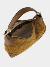 Gucci Brown GG Suede B Medium Shoulder Bag