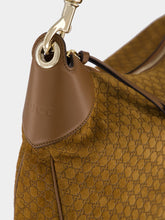 Gucci Brown GG Suede B Medium Shoulder Bag