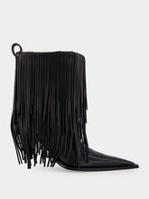 Balenciaga Black Avenue Fringe Leather Booties