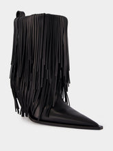 Balenciaga Black Avenue Fringe Leather Booties