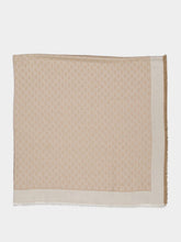 Gucci Beige and White GG Silk Wool Shawl