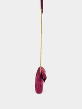 Saint Laurent Cassandre Small Suede Chain Pouch in Deep Fuchsia