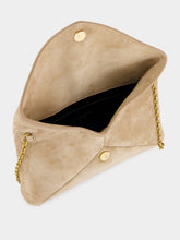 Saint Laurent Clear Beige Cassandre Suede Chain Pouch