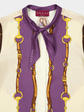 Gucci Brown and Violet Printed Silk Twill Shirt