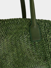 Dragon Diffusion Leaf Green Woven Leather Tote Bag