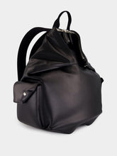 McQueen Black Manta Backpack in Nappa Calf Leather