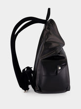McQueen Black Manta Backpack in Nappa Calf Leather