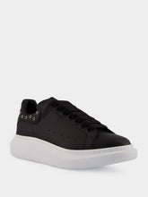 McQueen Black Oversized Leather Sneakers