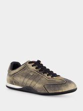 Gucci Black Washed Leather Shift Trainers