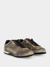 Gucci Black Washed Leather Shift Trainers