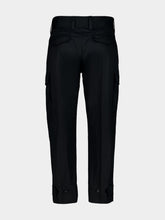 McQueen Black Cotton Cargo Trousers