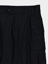 McQueen Black Cotton Cargo Trousers