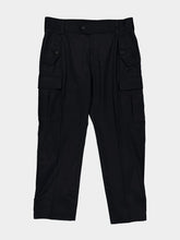 McQueen Black Cotton Cargo Trousers