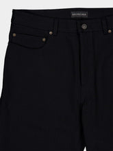 Balenciaga Black Curved Knee Cotton Denim Trousers