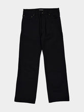 Balenciaga Black Curved Knee Cotton Denim Trousers