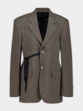 Balenciaga Wrap Tailored Jacket in Khaki and Brown