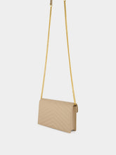 Saint Laurent Dark Beige Cassandre Envelope Chain Wallet