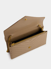 Saint Laurent Dark Beige Cassandre Envelope Chain Wallet
