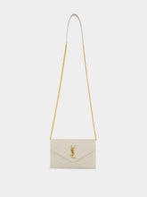 Saint Laurent Crema Soft Cassandre Envelope Chain Wallet