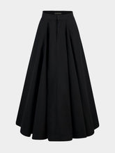 Balenciaga Black Cotton Godet Maxi Skirt