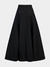 Balenciaga Black Cotton Godet Maxi Skirt