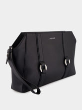 McQueen Black Farringdon Calfskin Leather Pouch