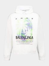 Balenciaga White Oversized The Window Medium Hooded Sweatshirt