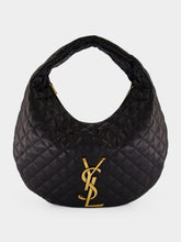 Saint Laurent Black Icare Quilted Nappa Hobo Bag