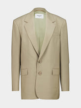 Saint Laurent Beige Single-Breasted Wool and Silk Jacket