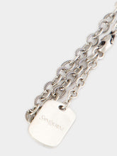 Saint Laurent Oxidized Silver Ribbed Chain Bracelet
