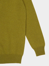 Saint Laurent Olive Green Cashmere V-Neck Sweater