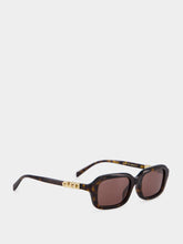 Gucci Havana Brown Rectangular Frame Sunglasses