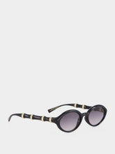 Gucci Black Oval Bamboo Sunglasses