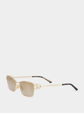 Gucci Gold Rectangular Frame Sunglasses