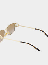 Gucci Gold Rectangular Frame Sunglasses