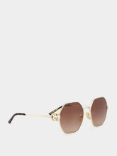 Gucci Gold Oval Frame Sunglasses