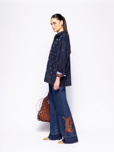 Paula Jasmine Blue Hand-Embroidered Denim Shirt